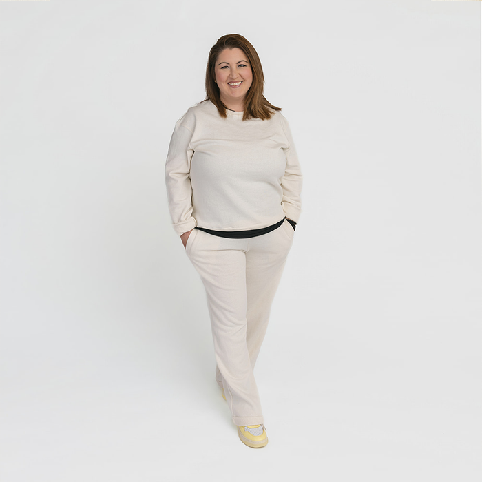 Cozy Wide Leg Sweatpants - 100% GOTS Certified Organic Cotton Shorts - Natural - Teens and Adults - Men and Women - Made in Canada - mini mioche