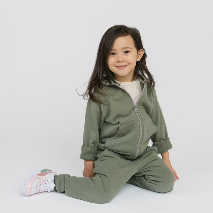 Organic Cotton Kids Hoodies - Cozy Hoodie - Baby and Toddler Hoodies Made in Canada - Thyme - mini mioche