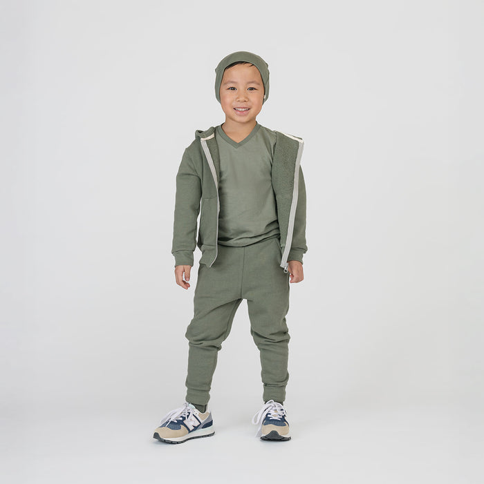 Organic Cotton Kids Hoodies - Cozy Hoodie - Baby and Toddler Hoodies Made in Canada - Thyme - mini mioche