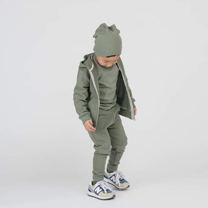 Organic Cotton Kids Hoodies - Cozy Hoodie - Baby and Toddler Hoodies Made in Canada - Thyme - mini mioche