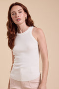 Cream Ribbed Tank Top