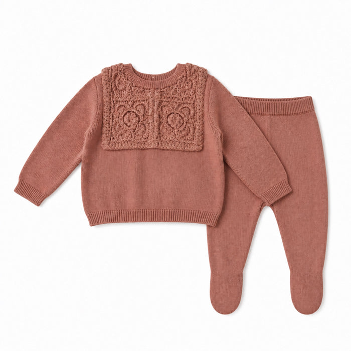 Crochet Knit Collar Knit Set