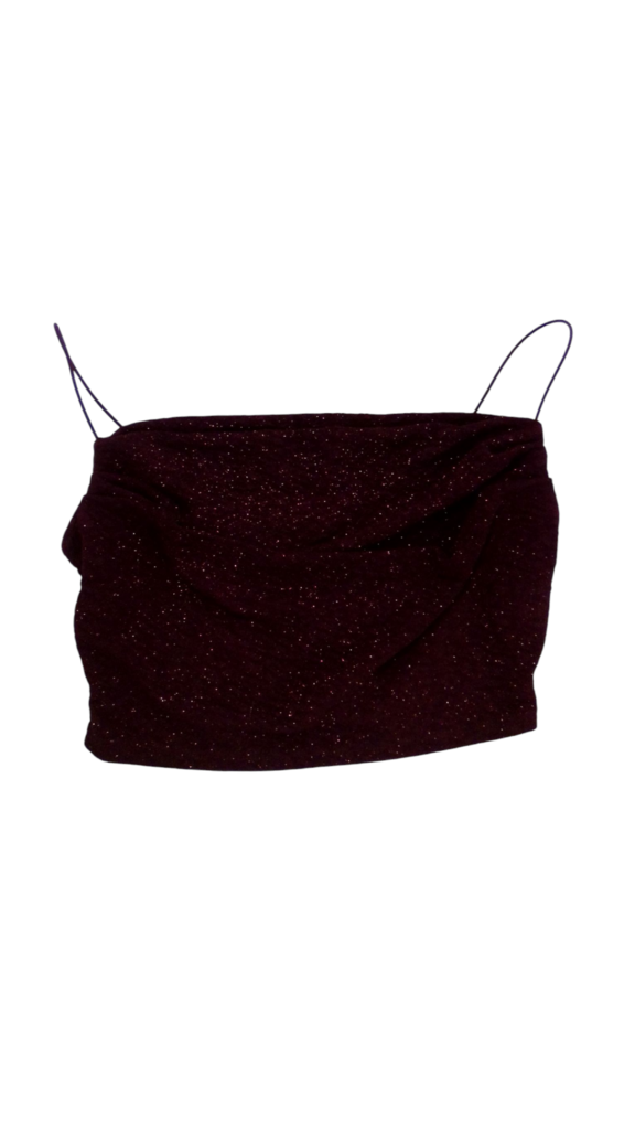 Crop Tank: Maroon Glitter