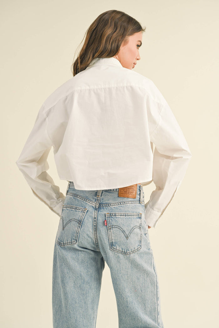 Cropped Button Down Blouse