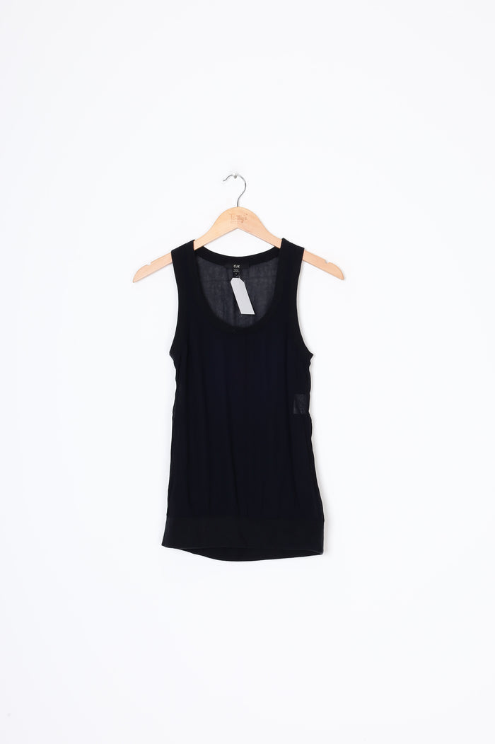 Cue Womens Black Top Size 8