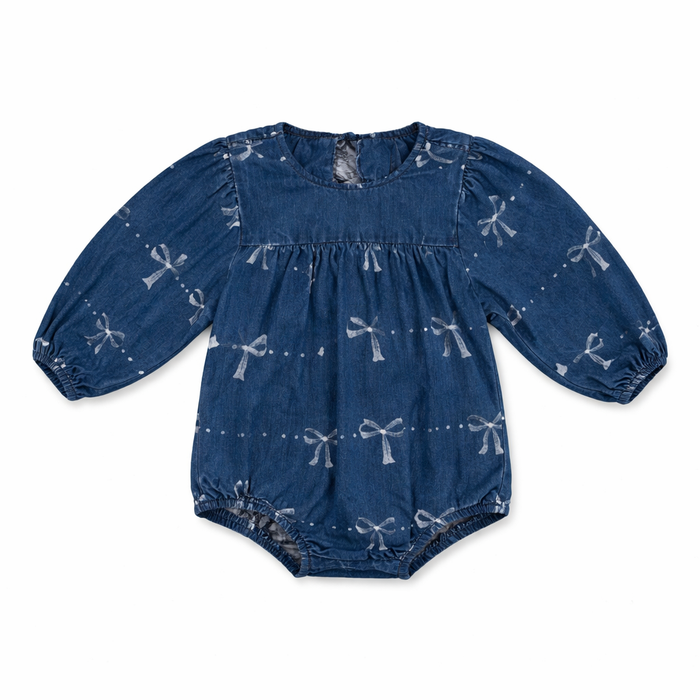 Denim Bow Romper