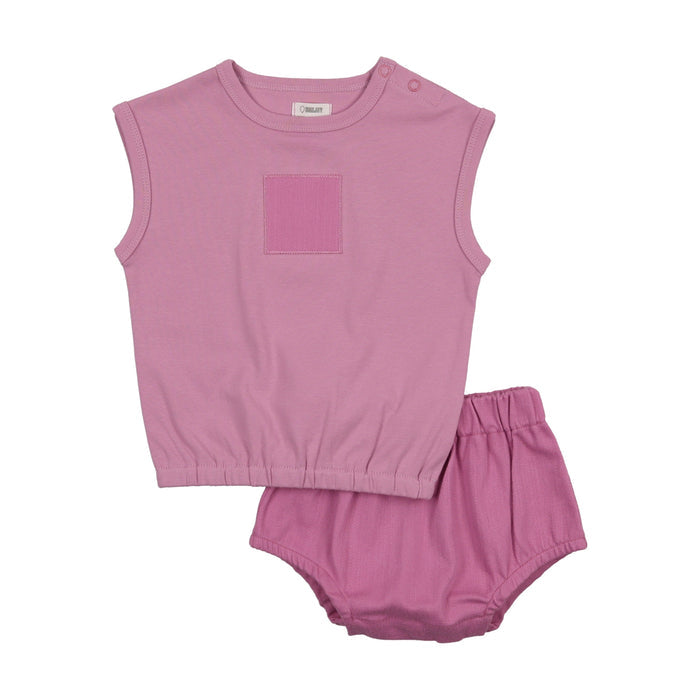Denim Patch Bubble Set - Denim Bloomers