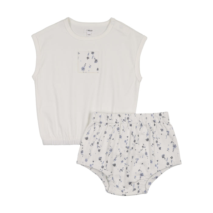 Denim Patch Bubble Set - Denim Bloomers