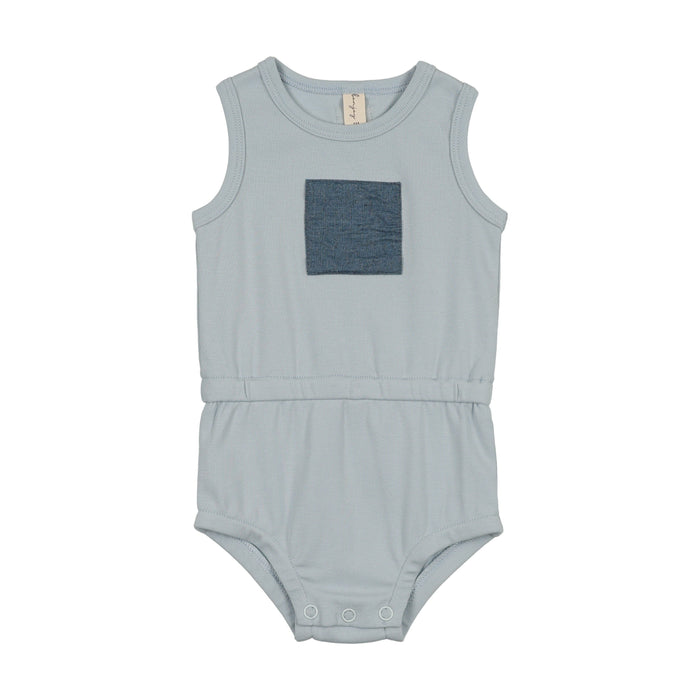 Denim Patch Cotton Romper