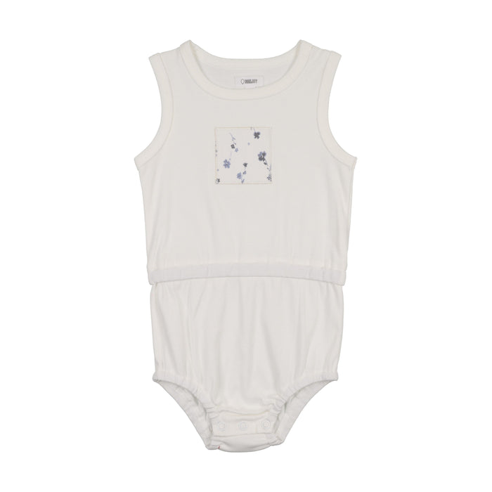Denim Patch Cotton Romper