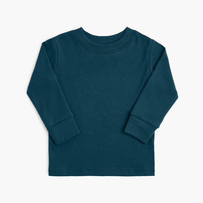 Dreamy Long Sleeve Crew - Organic Cotton Kids Shirts - Juniper - Baby and Toddler Shirts Made in Canada - mini mioche
