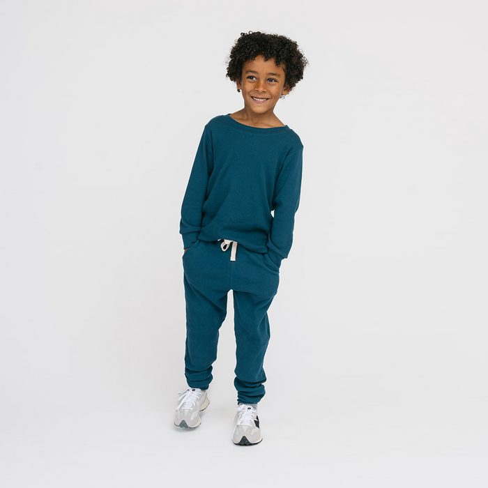 Dreamy Long Sleeve Crew - Organic Cotton Kids Shirts - Juniper - Baby and Toddler Shirts Made in Canada - mini mioche