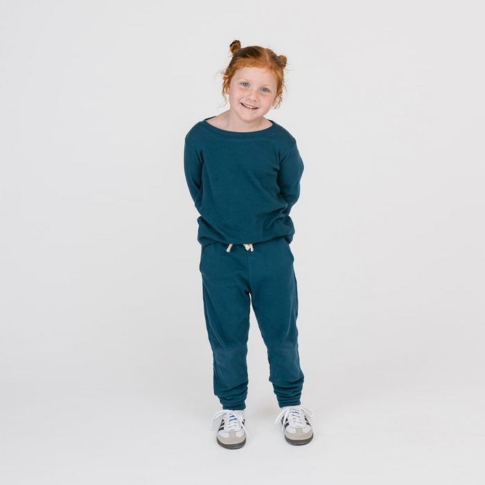 Dreamy Long Sleeve Crew - Organic Cotton Kids Shirts - Juniper - Baby and Toddler Shirts Made in Canada - mini mioche