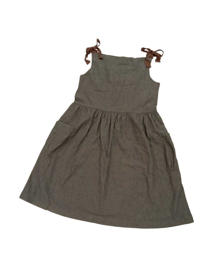 Dress: Demin look, tie straps