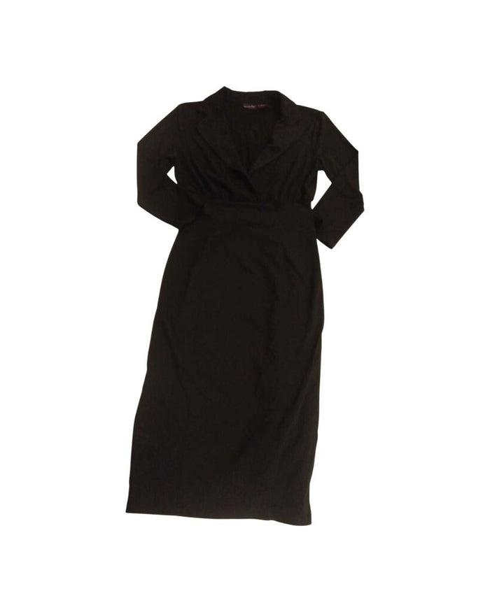 Dress: Long Sleeve Collar Pencil Skirt