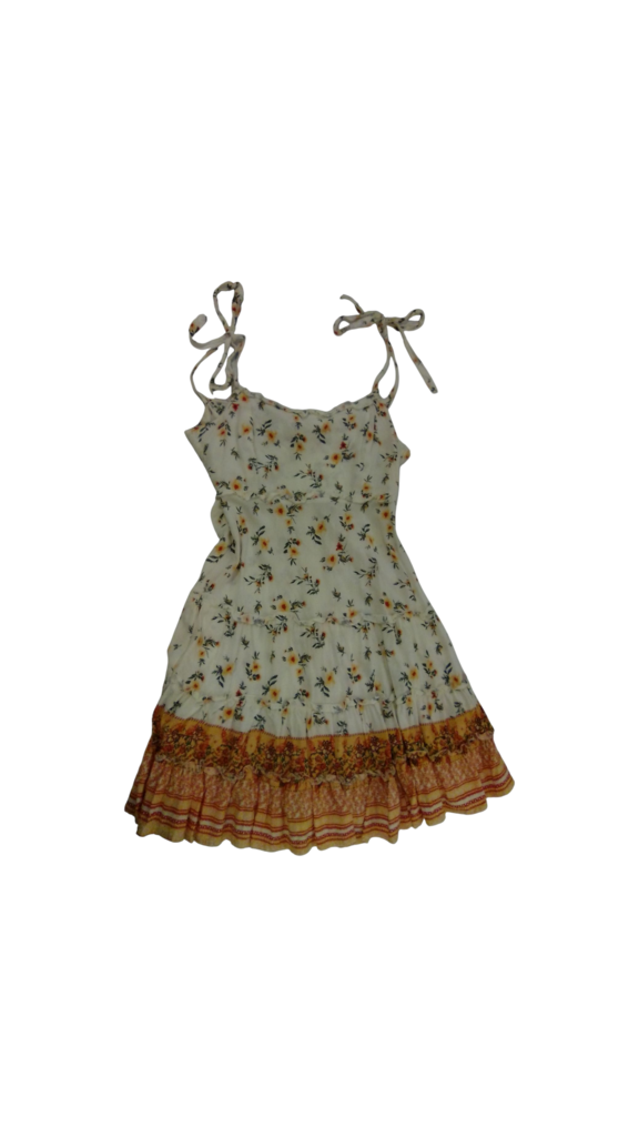 Dress: Orange W Flowers
