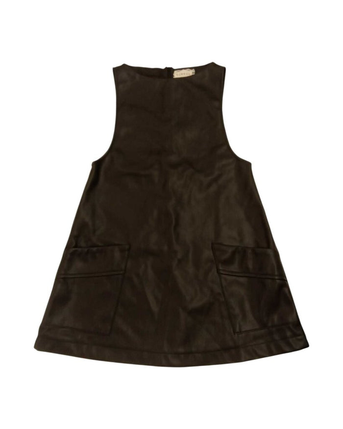 Dress: Sleeveless faux leather