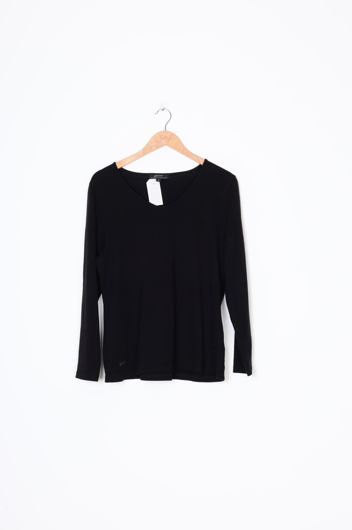 Ebony Womens Black Top Size 16