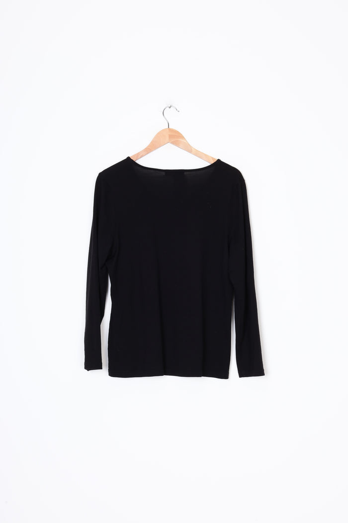 Ebony Womens Black Top Size 16