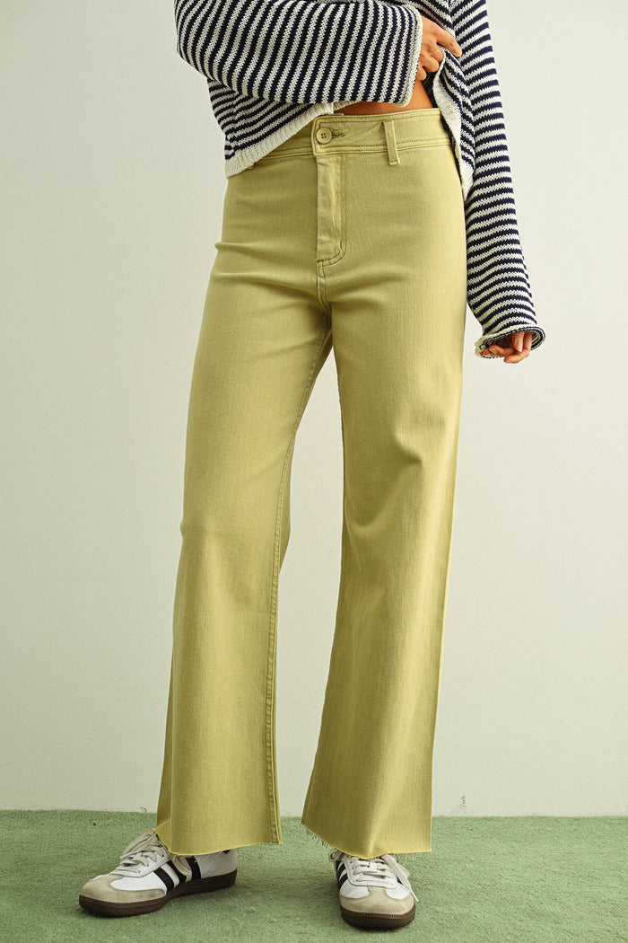Ecru straight Wide Leg Pant
