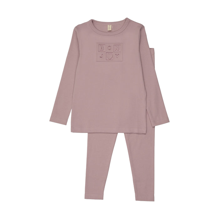 Embossed Bonjoy Long Sleeve Pajamas