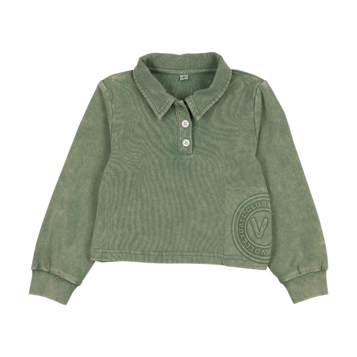 Embossed Volleyball Cropped Polo