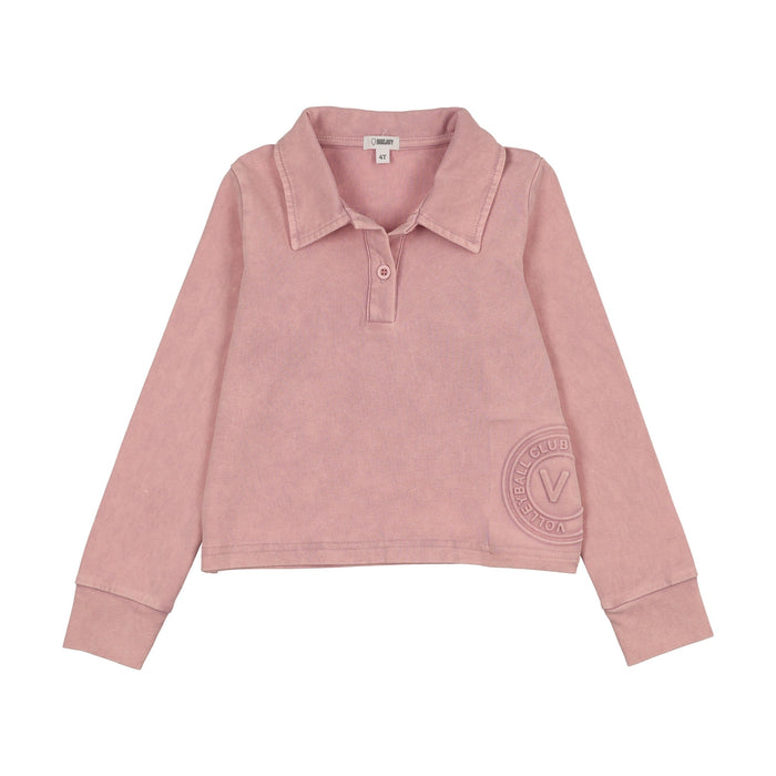 Embossed Volleyball Cropped Polo