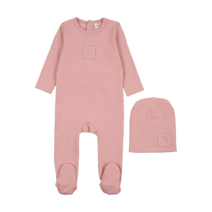 Embroidered B Footie Set