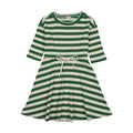 Embroidered Stripe 3/4 Sleeve Dress