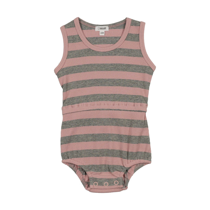 Embroidered Stripe Romper