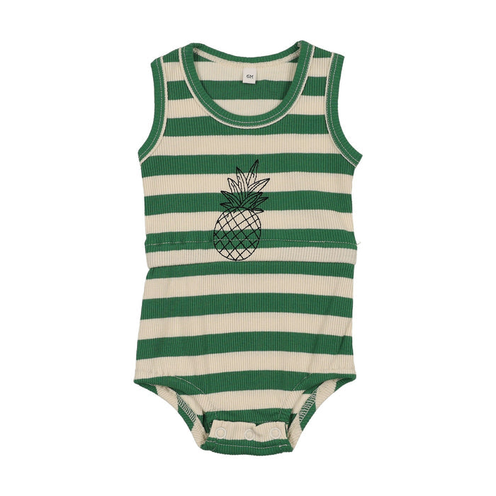 Embroidered Stripe Romper