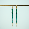 Emerald Beaded Dangle Earrings