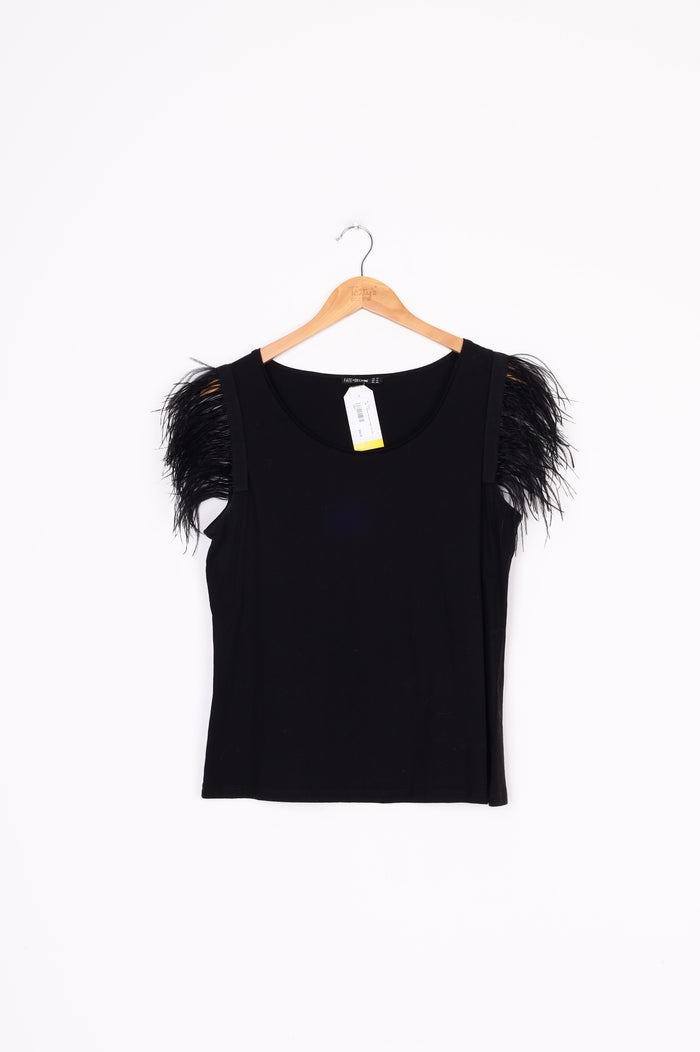 Fate + Becker Womens Black Top Size 14