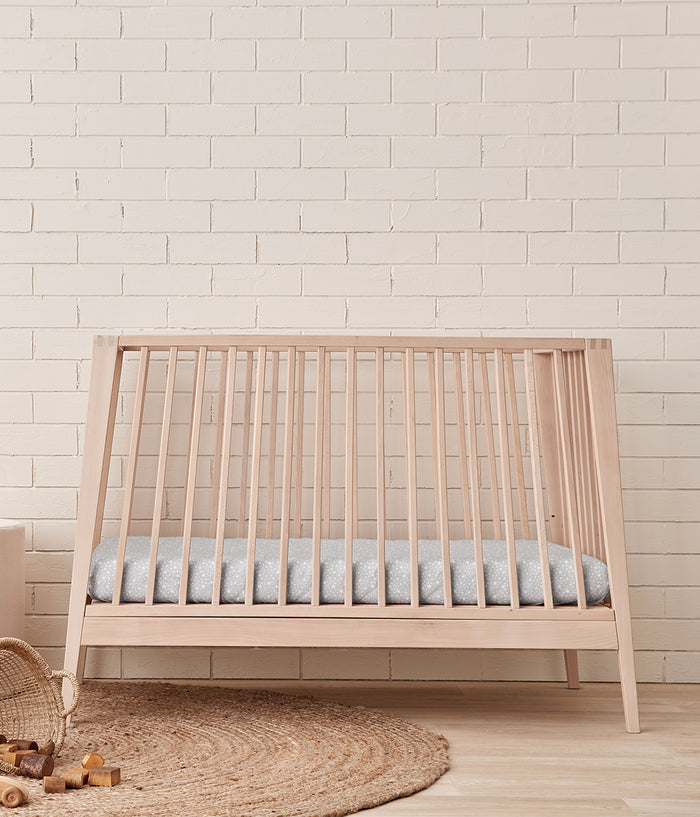 Fitted Cot/Crib Sheet Twin Pack Cotton Grey
