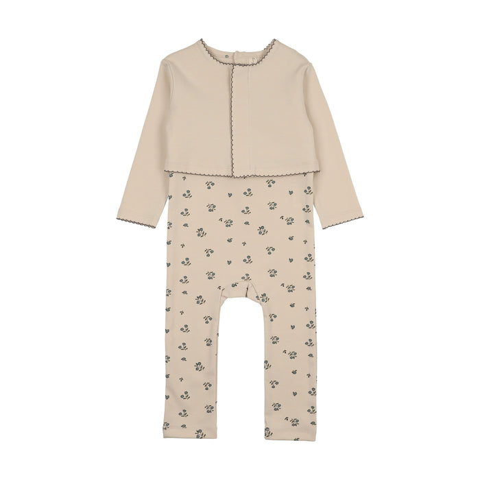 Floral Romper Cardigan Set