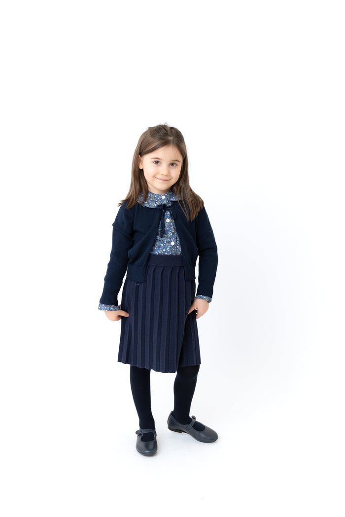 Floral Shabbat Peter Pan Collar Shirt - Girls