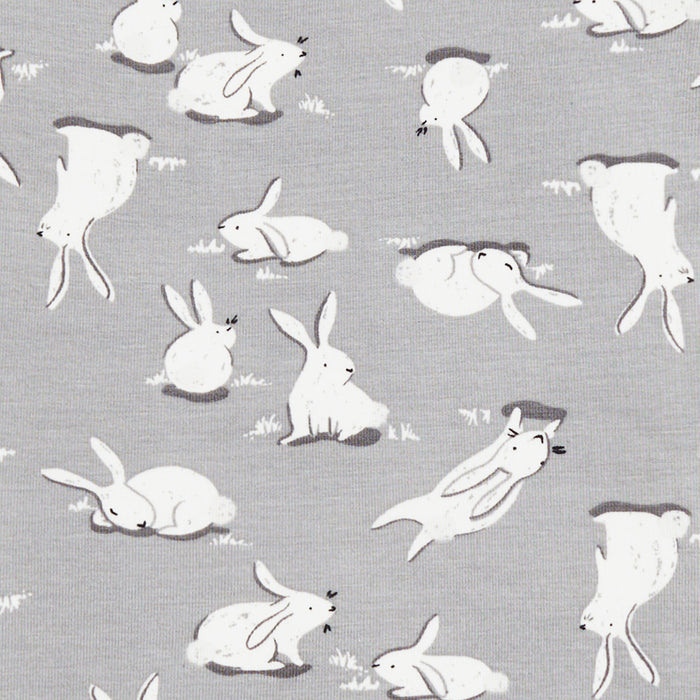 Footless Romper Cotton Grey Cottontail