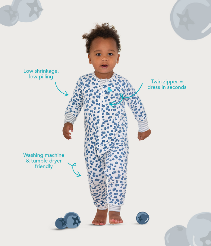 Footless Romper Cotton Grey Cottontail