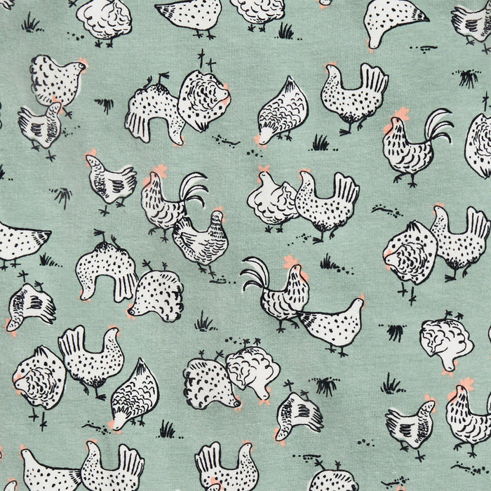 Footless Romper Cotton Olive Chicken Run