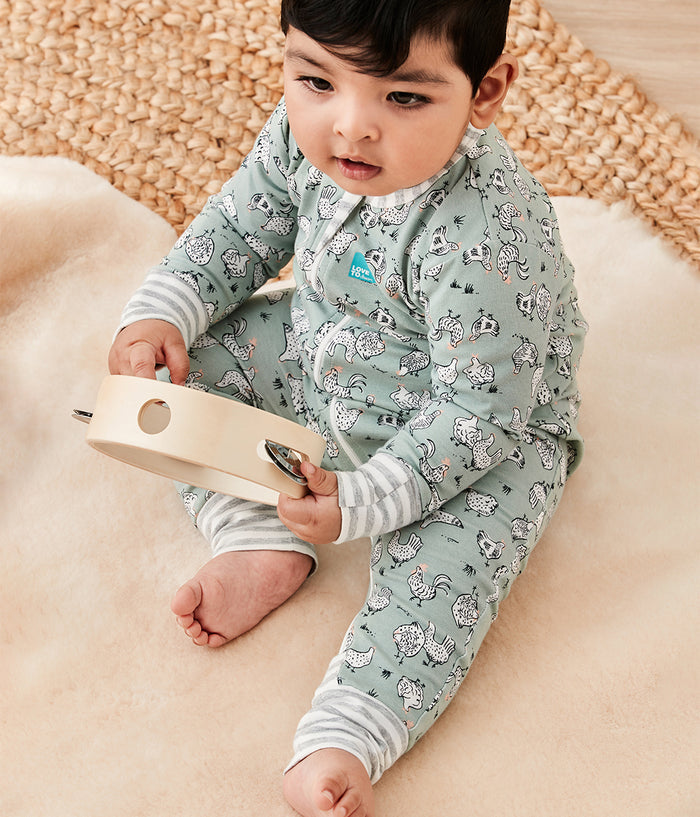 Footless Romper Cotton Olive Chicken Run