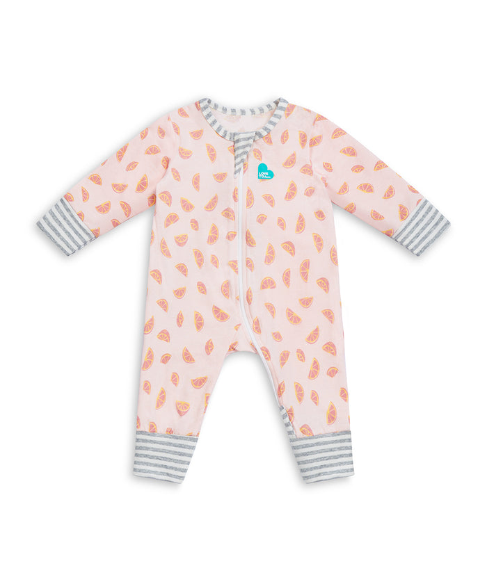 Footless Romper Cotton Pink Sliced