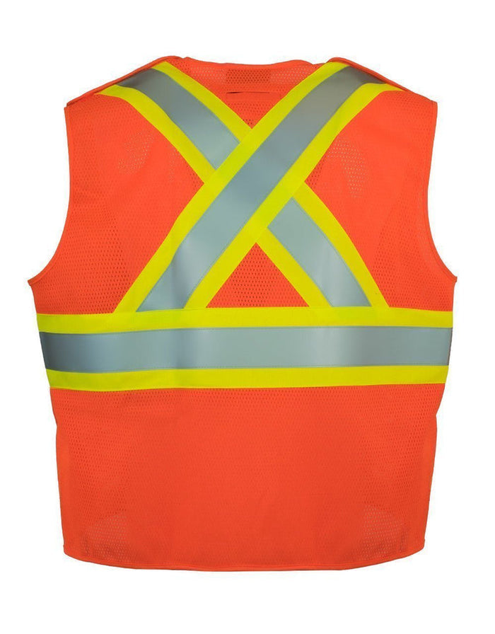 Forcefield FR 5-Point Tear-away Orange Hi Vis Safety Vest 022-TVFR5OR