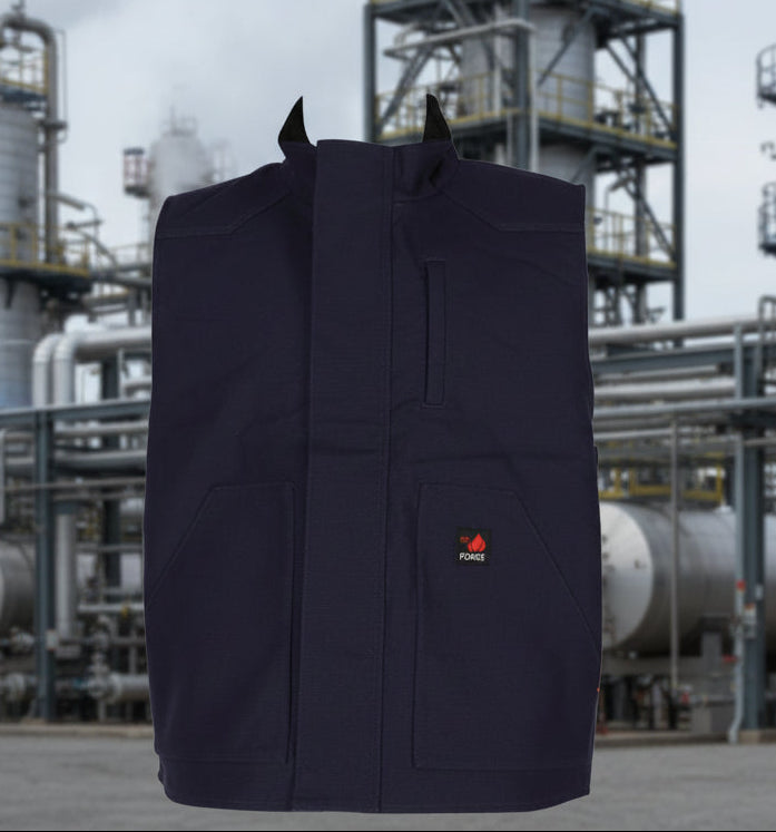 Forge Men's FR Navy Canvas Duck Vest MFRVST-001