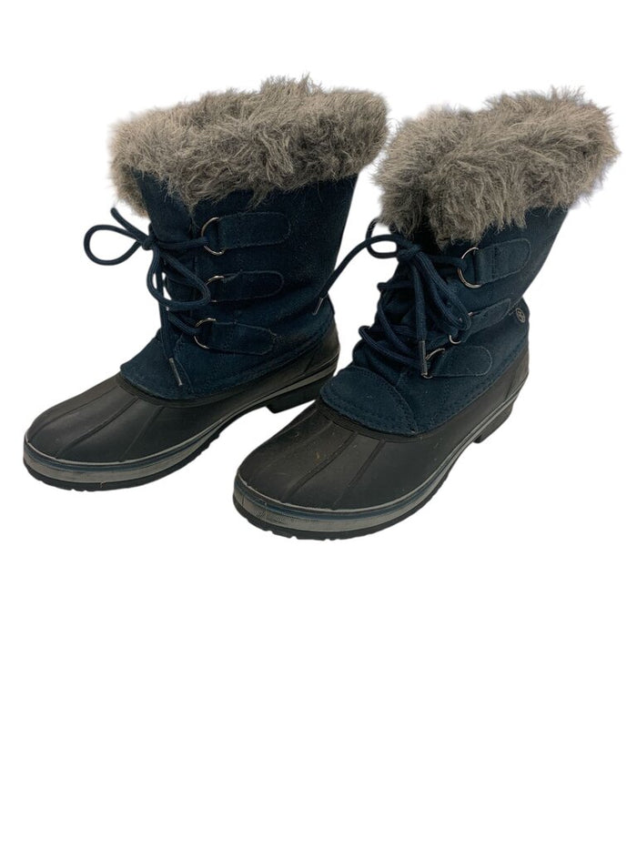 fur suede lace up snow boots