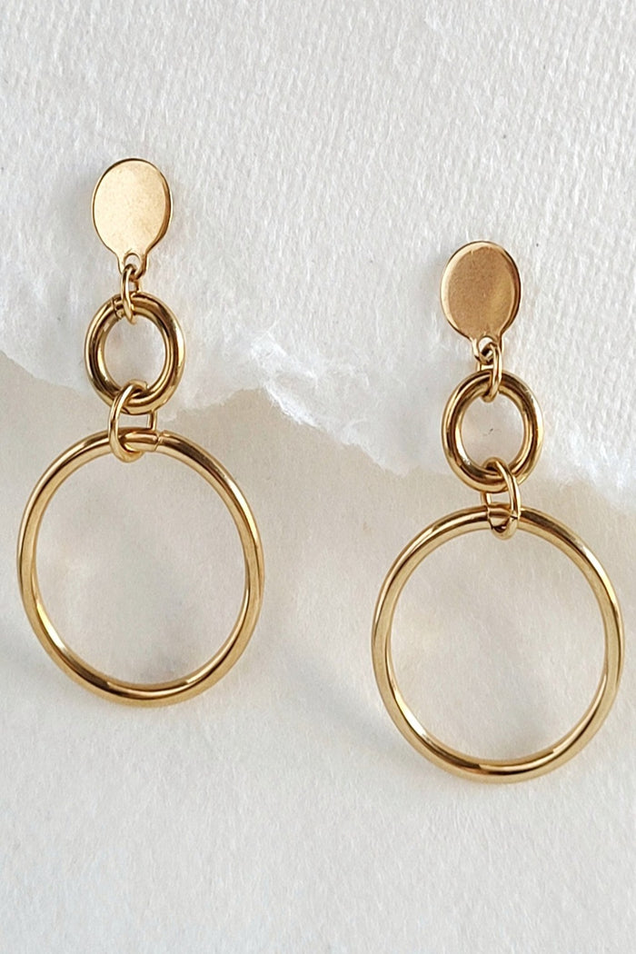 Gold Hoops Knocker Earrings