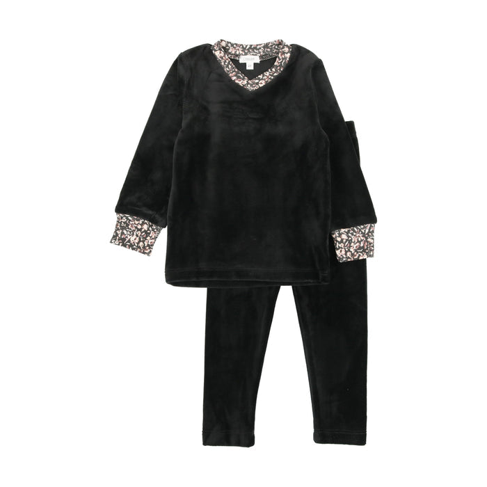 Graphic Flower Velour Pj'S