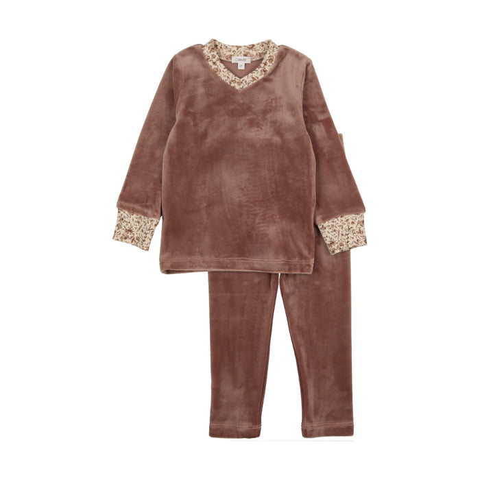 Graphic Flower Velour Pj'S