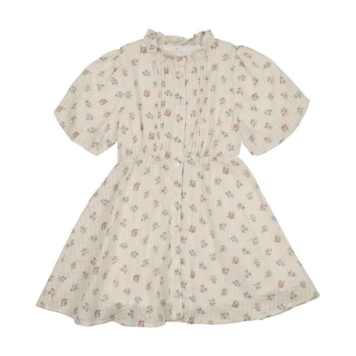 Green Floral 3/4 Sleeve Dress