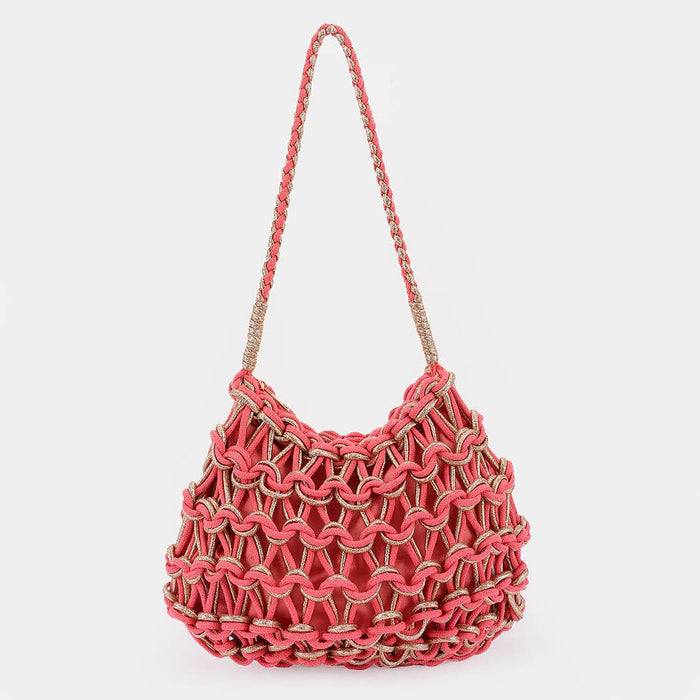Handmade Metallic and Cotton Braided Bag: IV