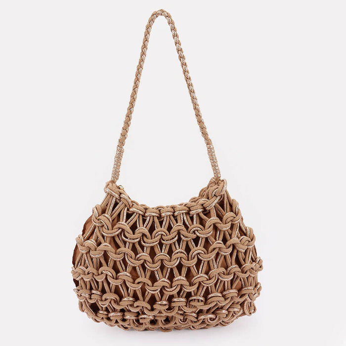 Handmade Metallic and Cotton Braided Bag: IV